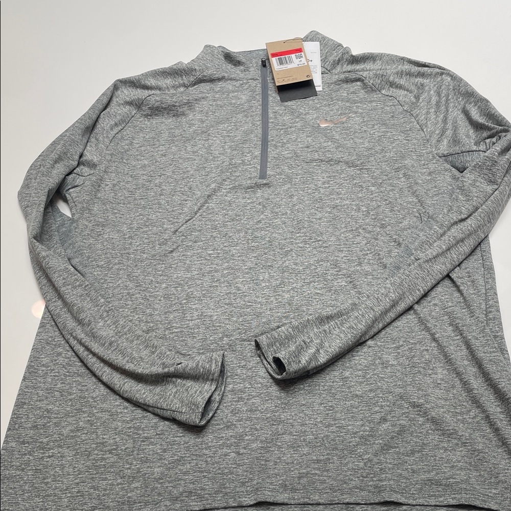 Nike Gray Heather Half-Zip Performance Pullover